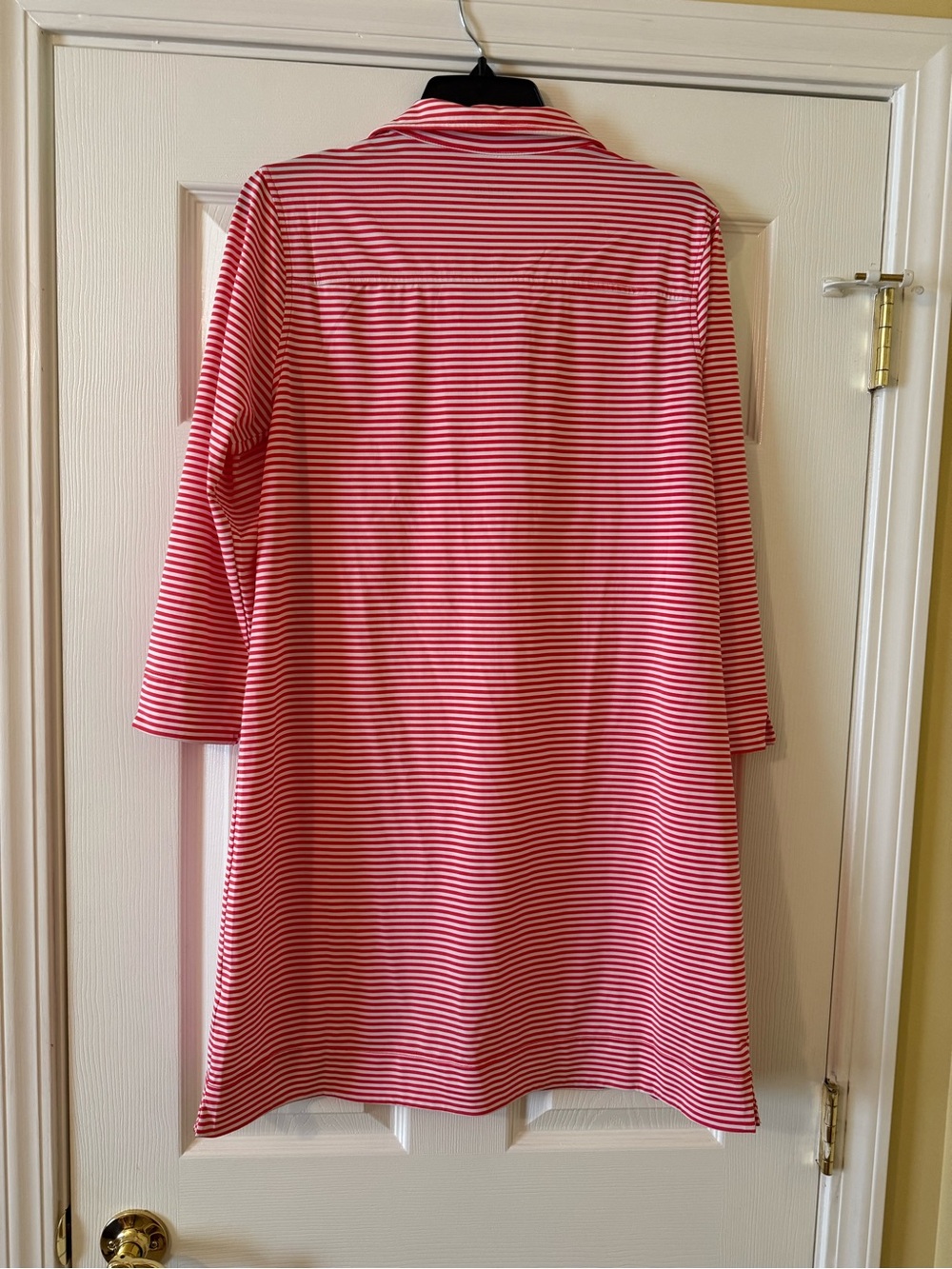 Vineyard Vines Red and White Striped Long Sleeve Shirt Dress - Picture 2 of 2
